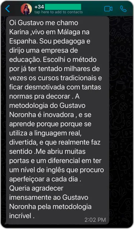 Depoimento aluno