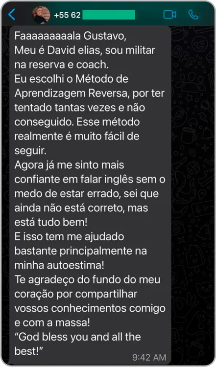Depoimento aluno